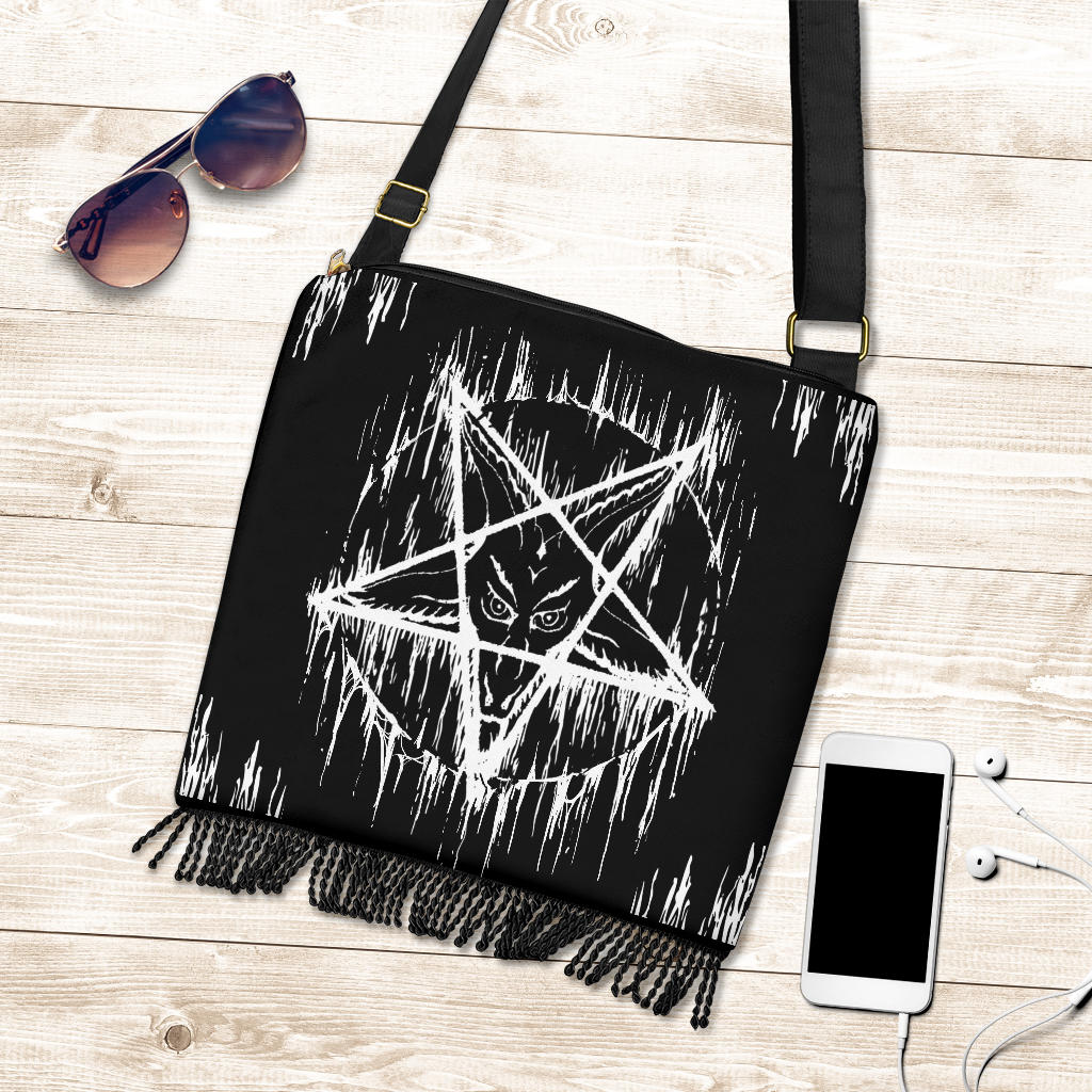 Satanic Inverted Melting Pentagram Purse Shoulder Bag
