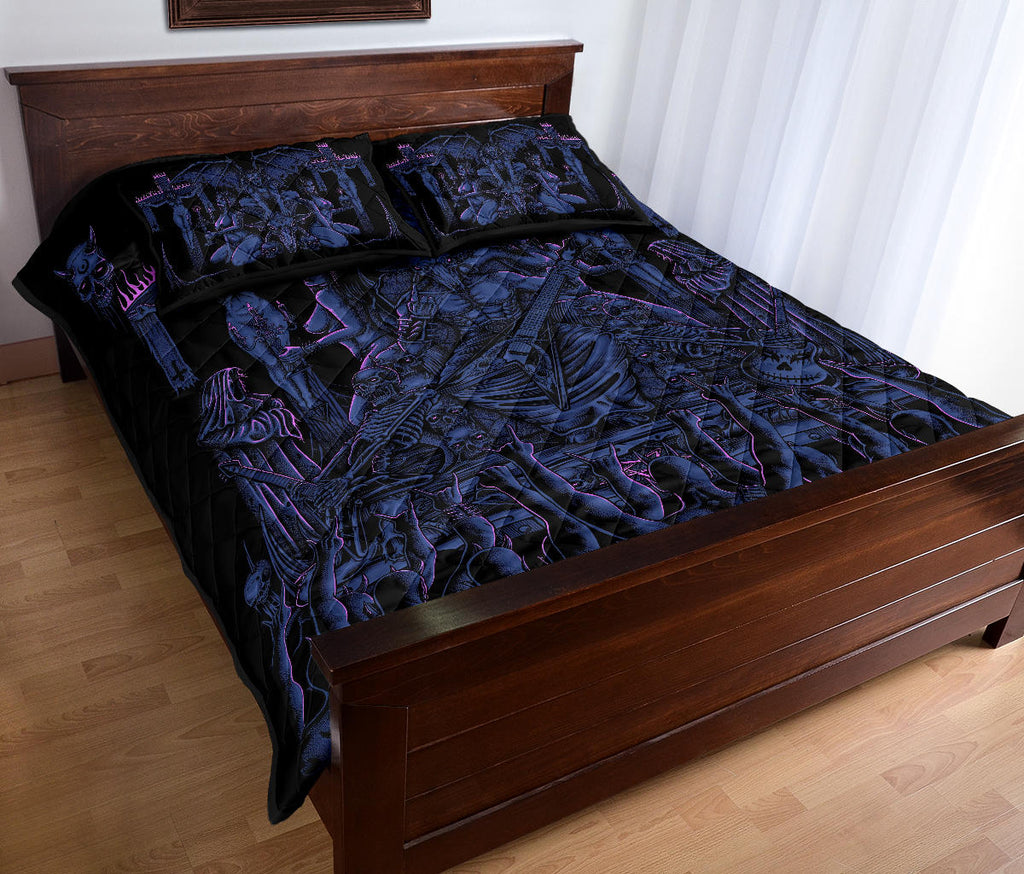 We Are Proud To Unleash The Only Real Ultimate Metalhead 3 Piece Quilt Set In The World Sexy Blue Pink