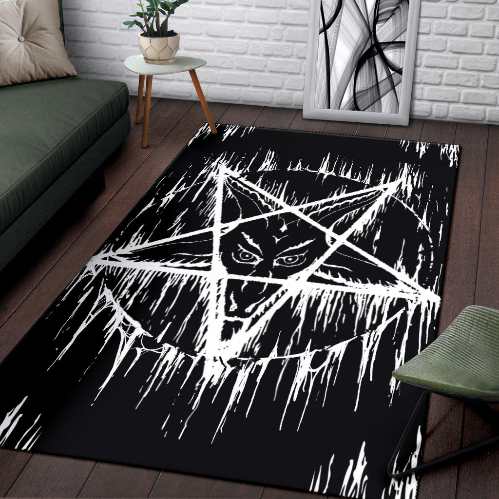 Pentagram Rug Design Satanic Inverted Pentagram Area Rug Large Pentagram Version – blended ...