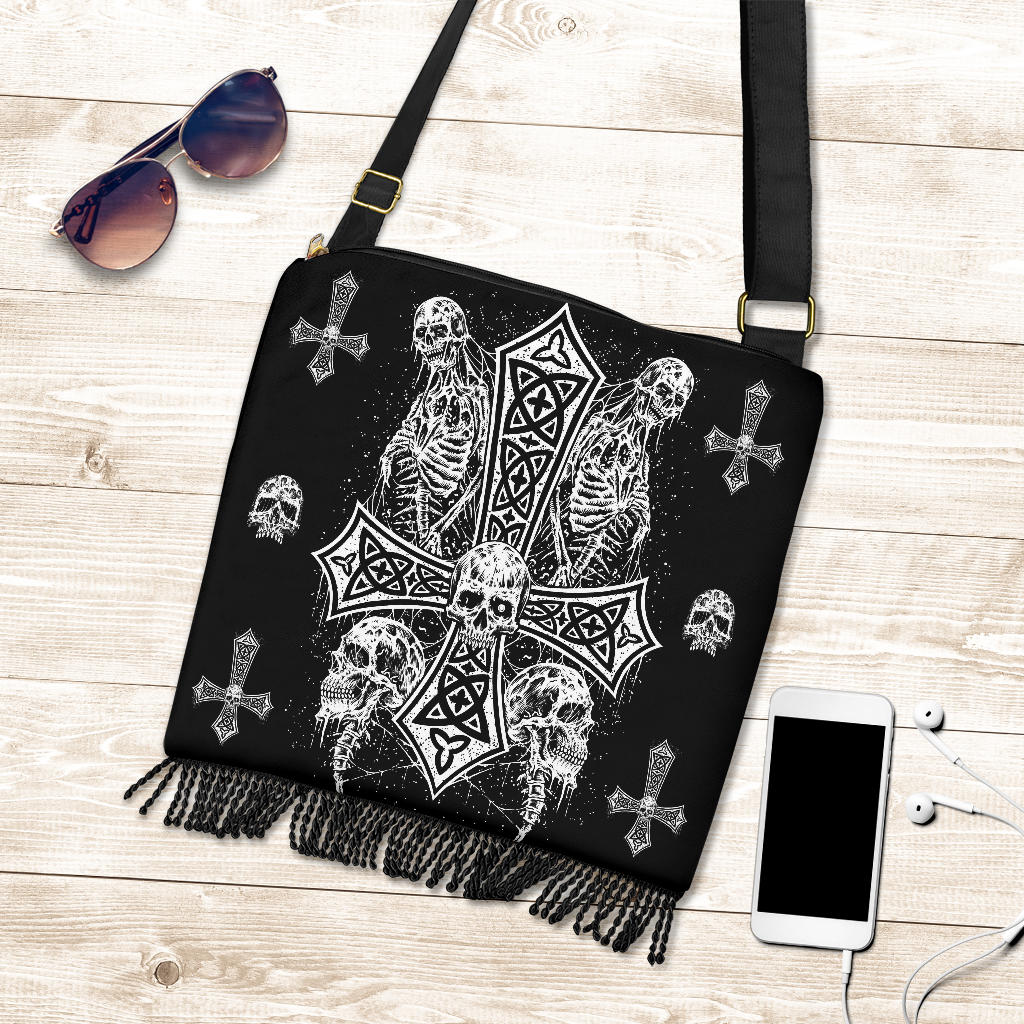 Skull Skeleton Inverted Cross Handbag Version # 1 Out Of 4