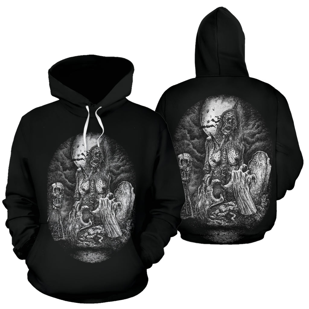Skull Sexy Zombie Grave Woman Hoodie