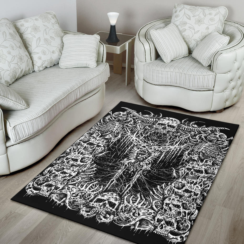 Skull Demon New Large Print  Headless Skeleton  Area Rug