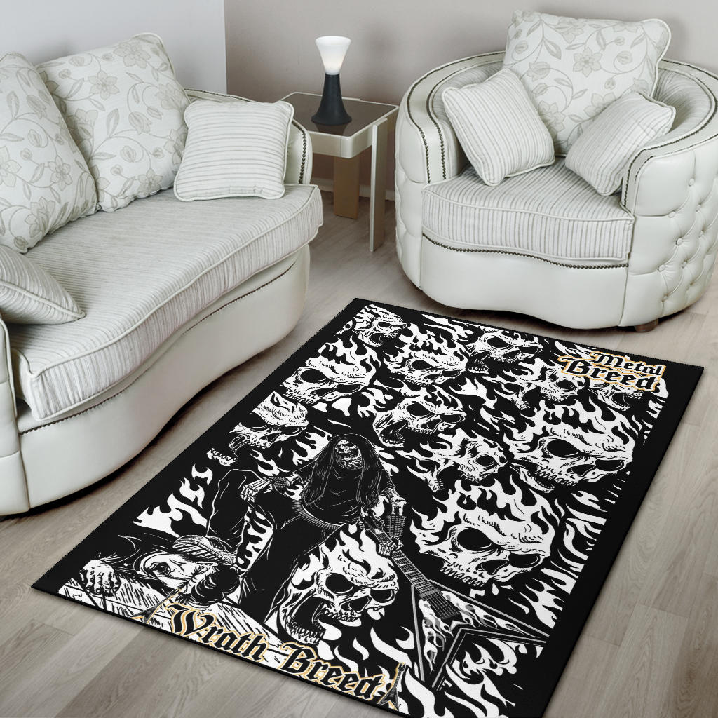 Skull Guitar Wrath Breed Area Rug