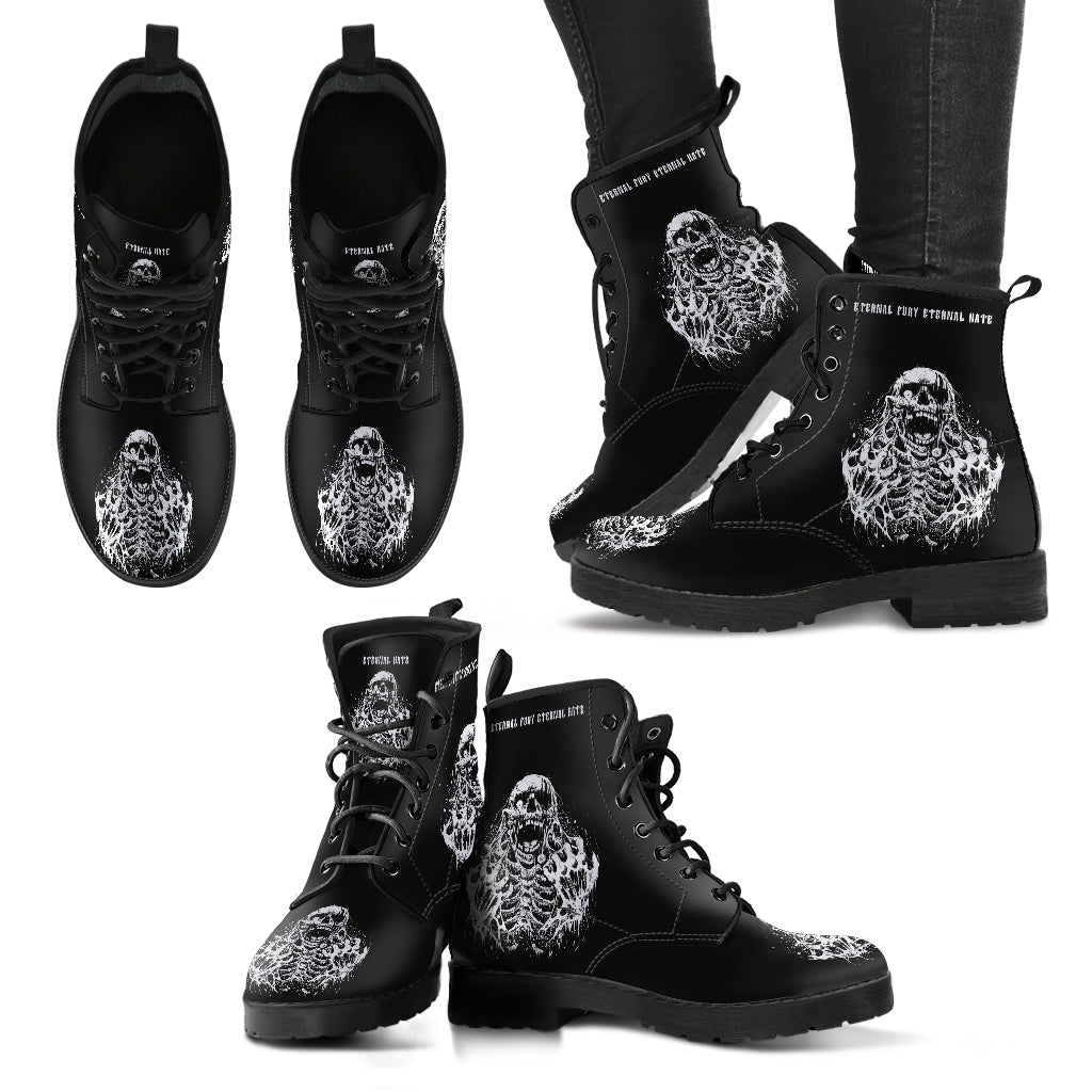 Skull Zombie Eternal Fury Leather boots