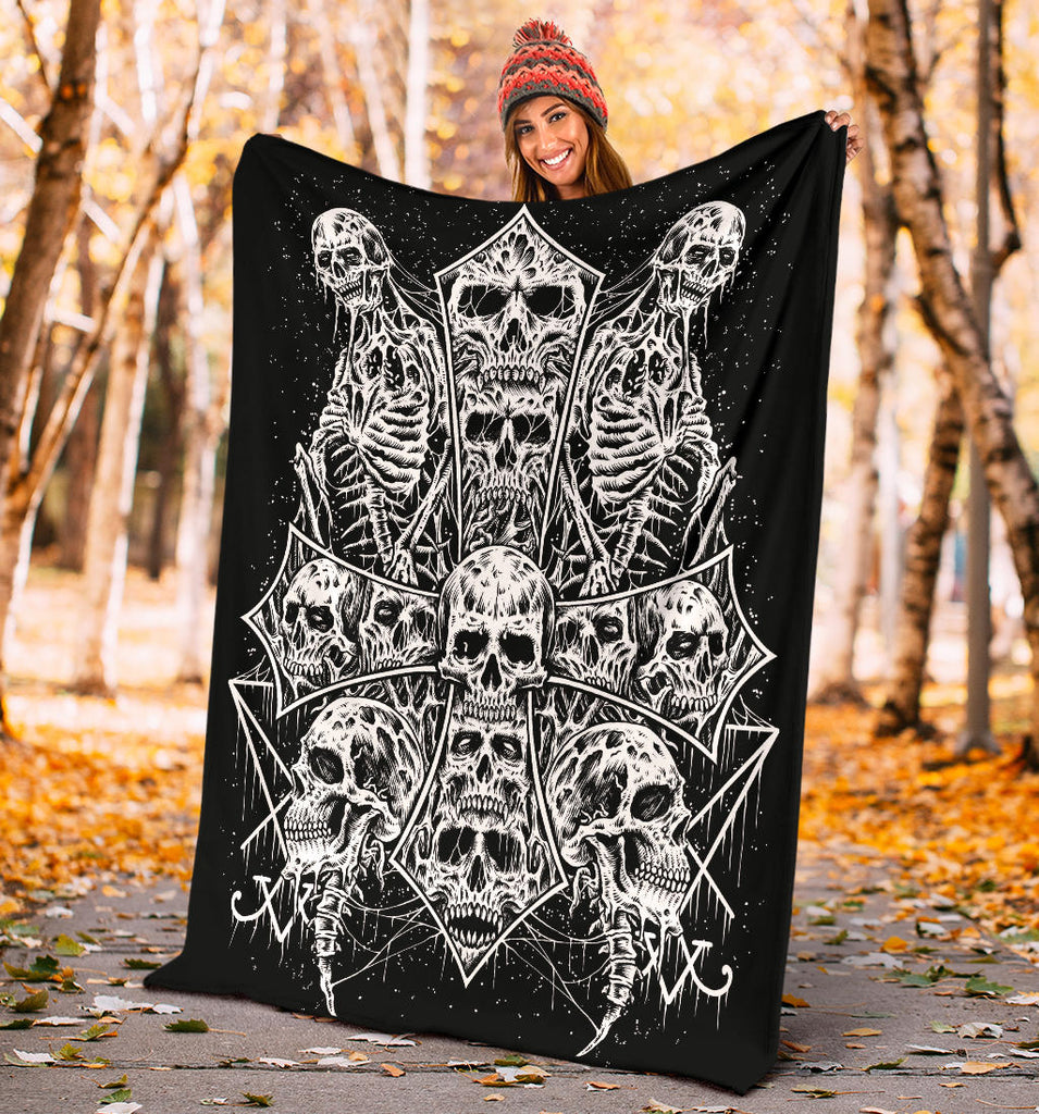 Skull Satanic Cross Blanket
