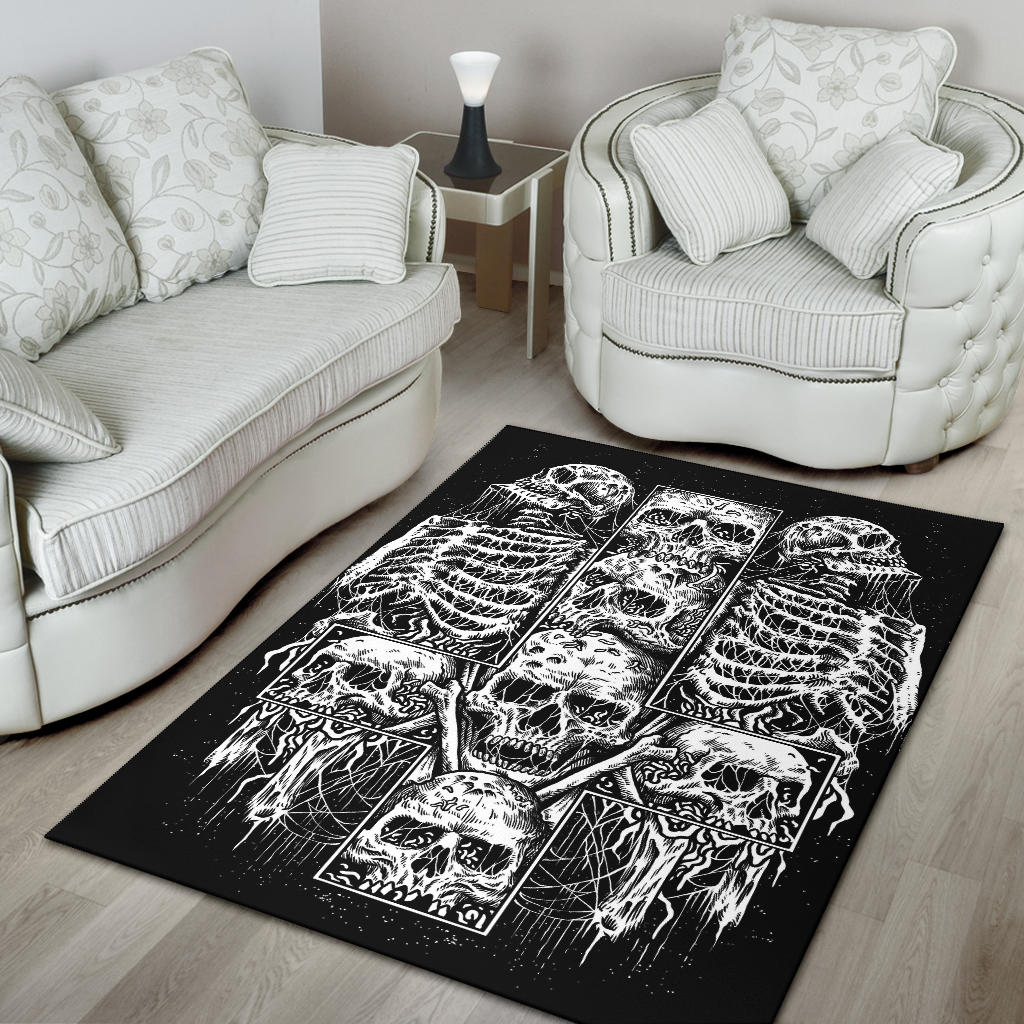 Skull Satanic Cross Large Print Version Area Rug