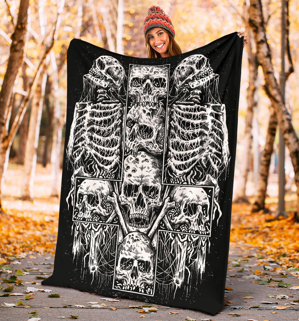Satanic Skull Inverted Cross Blanket