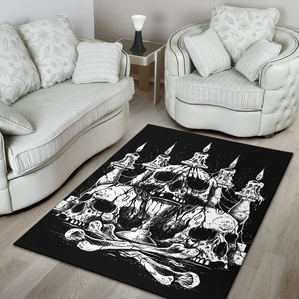 Satanic Area Rug Satanic Skull Altar Area Rug – blended extreme