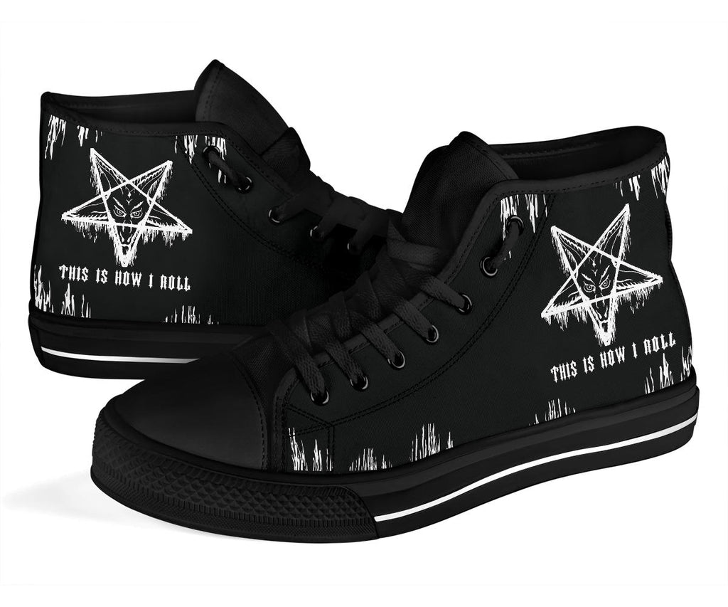 Satanic Pentagram Drip This Is How I roll High Tops