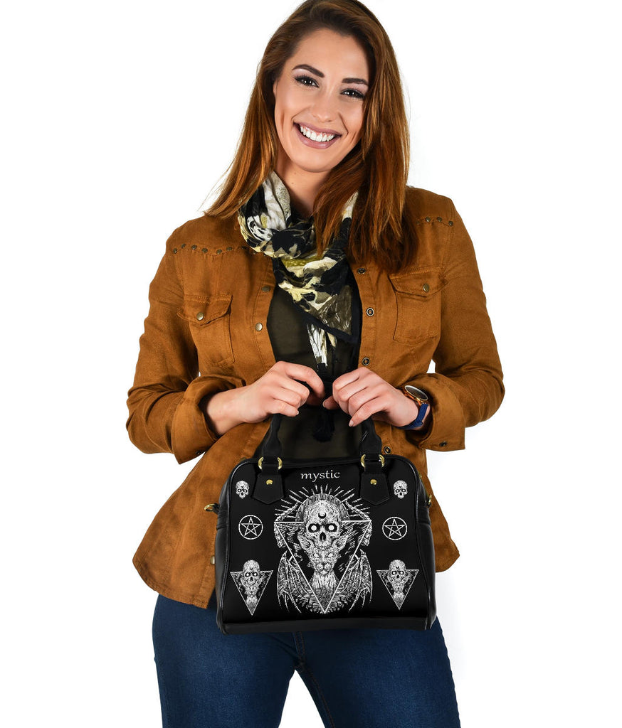 Skull Pentagram Gothic Cat Occult mystic Hand bag