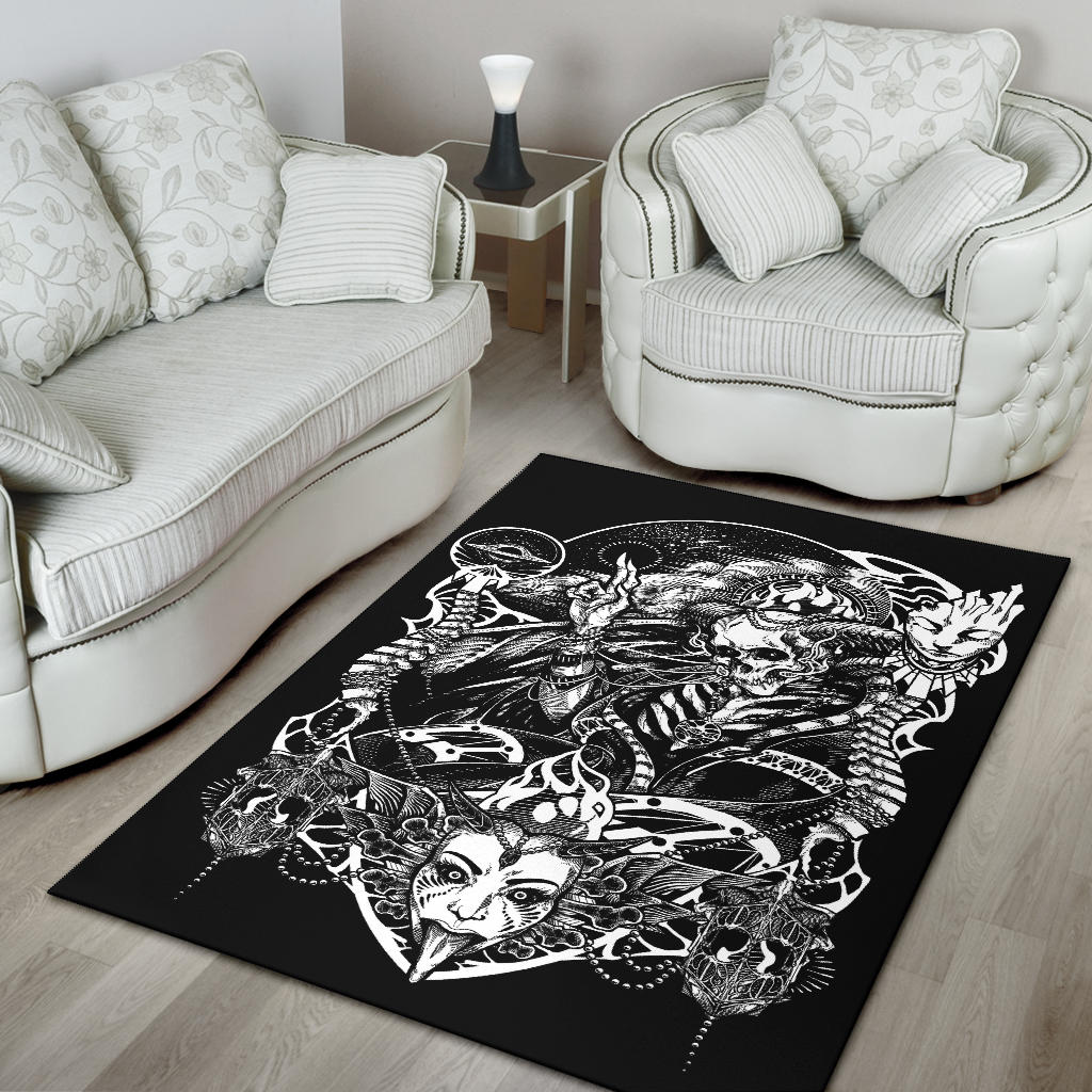 Skull Demon Bizarre Satanic Area Rug