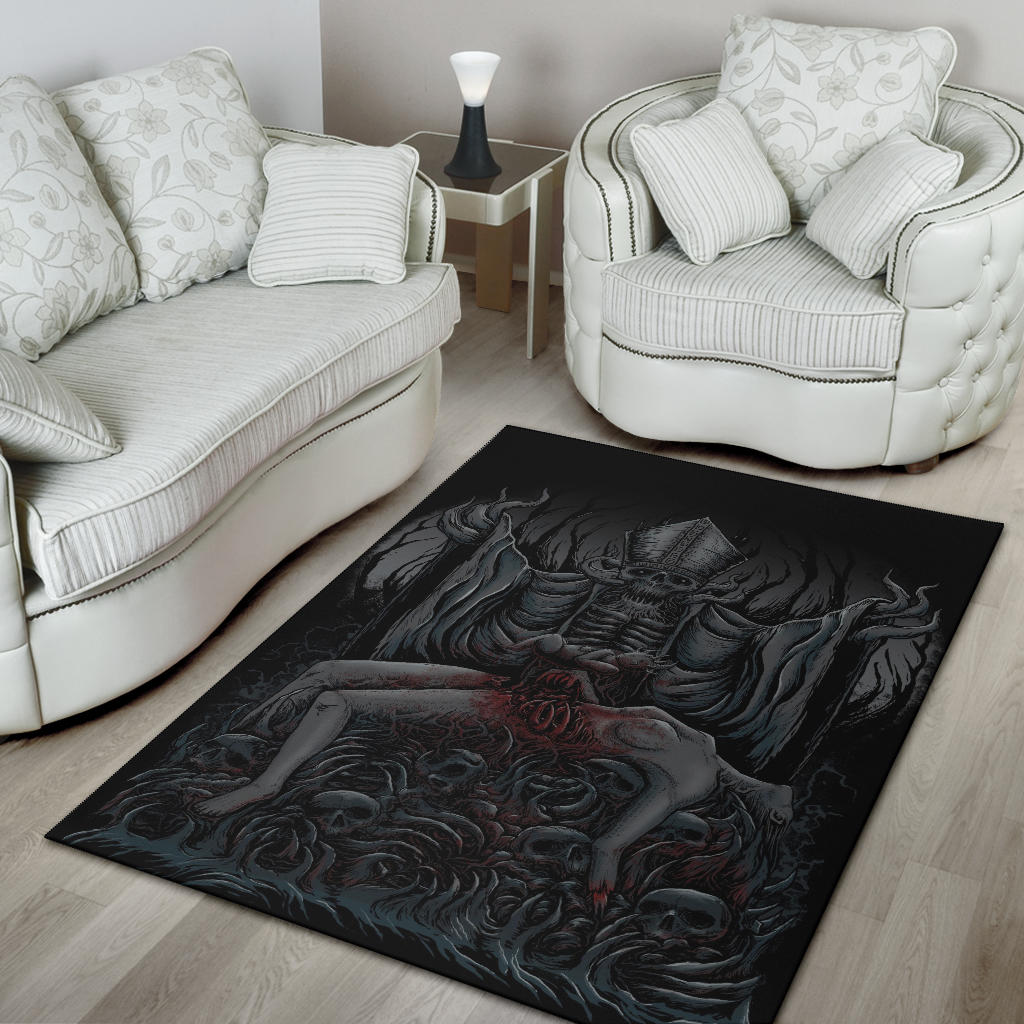 Skull Demon Priest Sacrifice New Large Print Version Area Rug