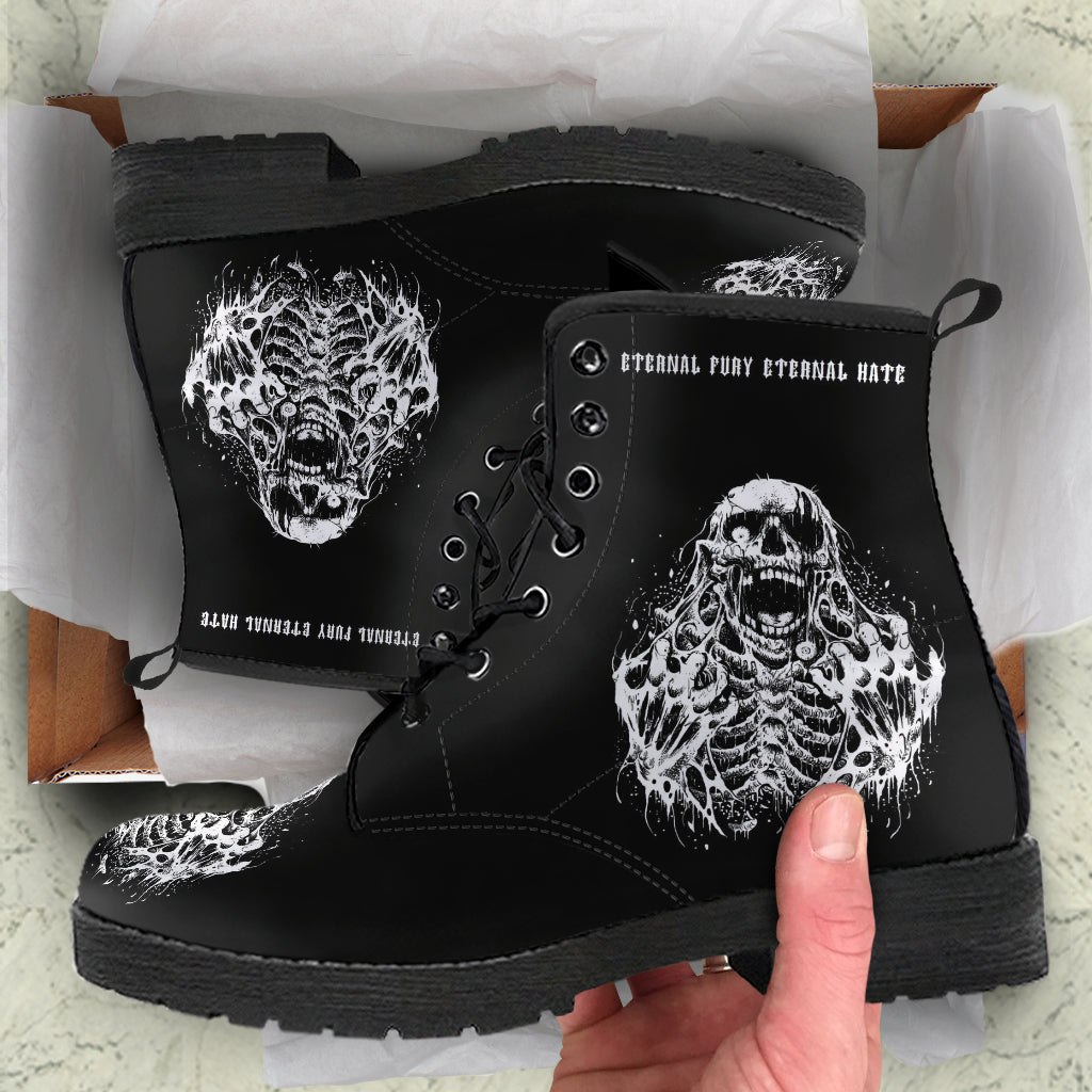 Skull Zombie Eternal Fury Leather boots