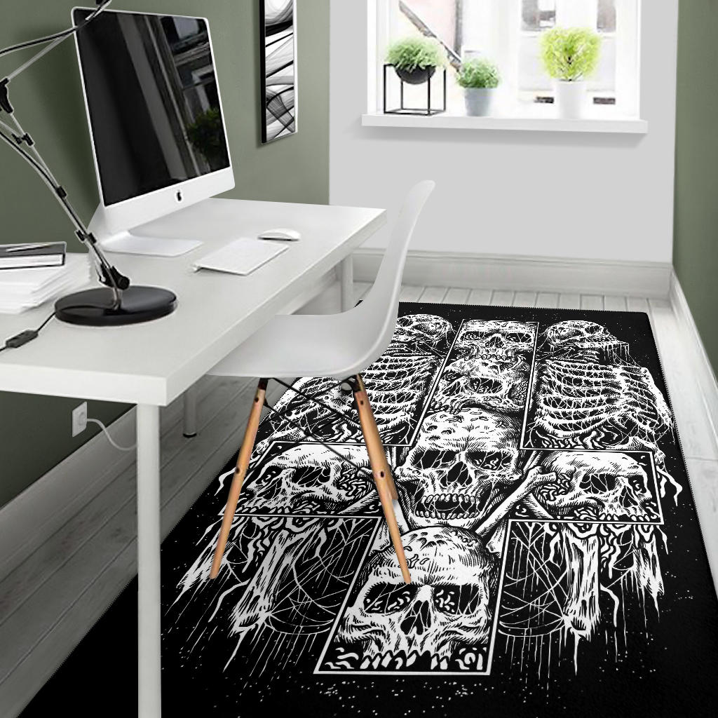 Skull Satanic Cross Large Print Version Area Rug