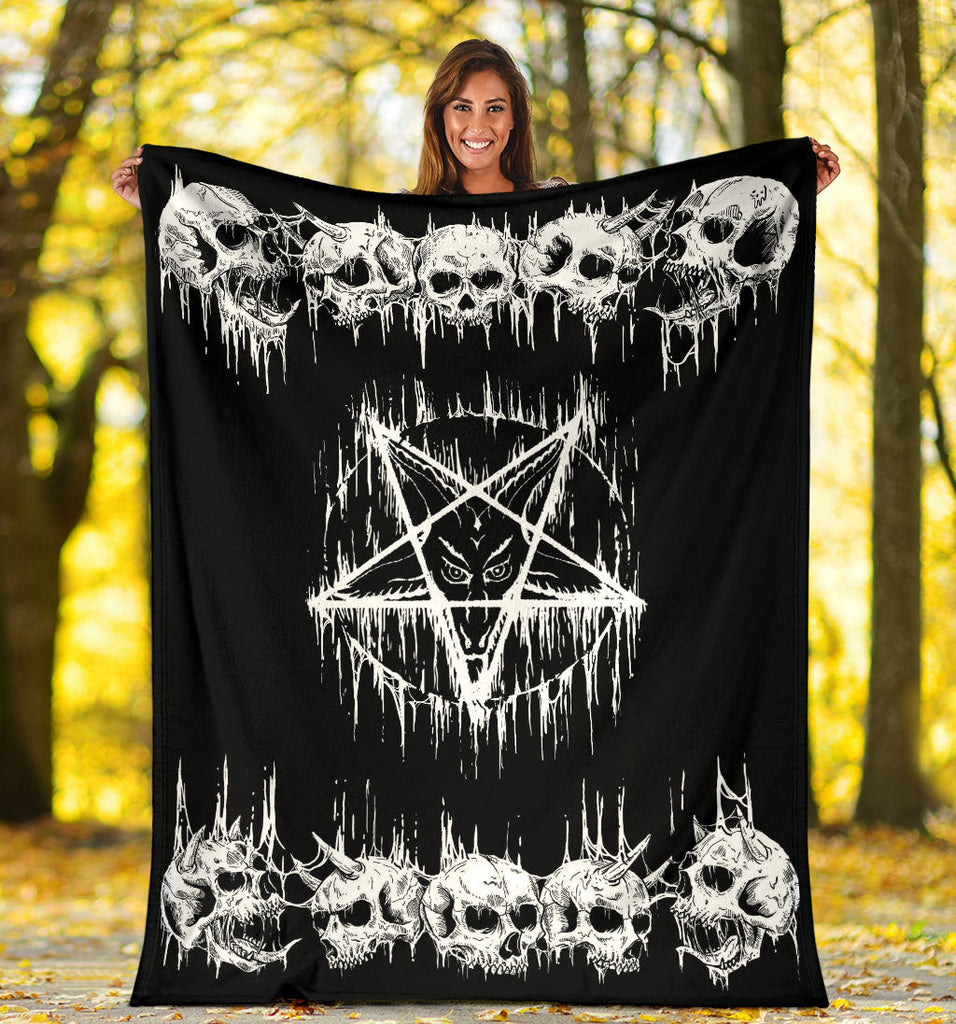 Skull Satanic Pentagram Drip Blanket New Style!