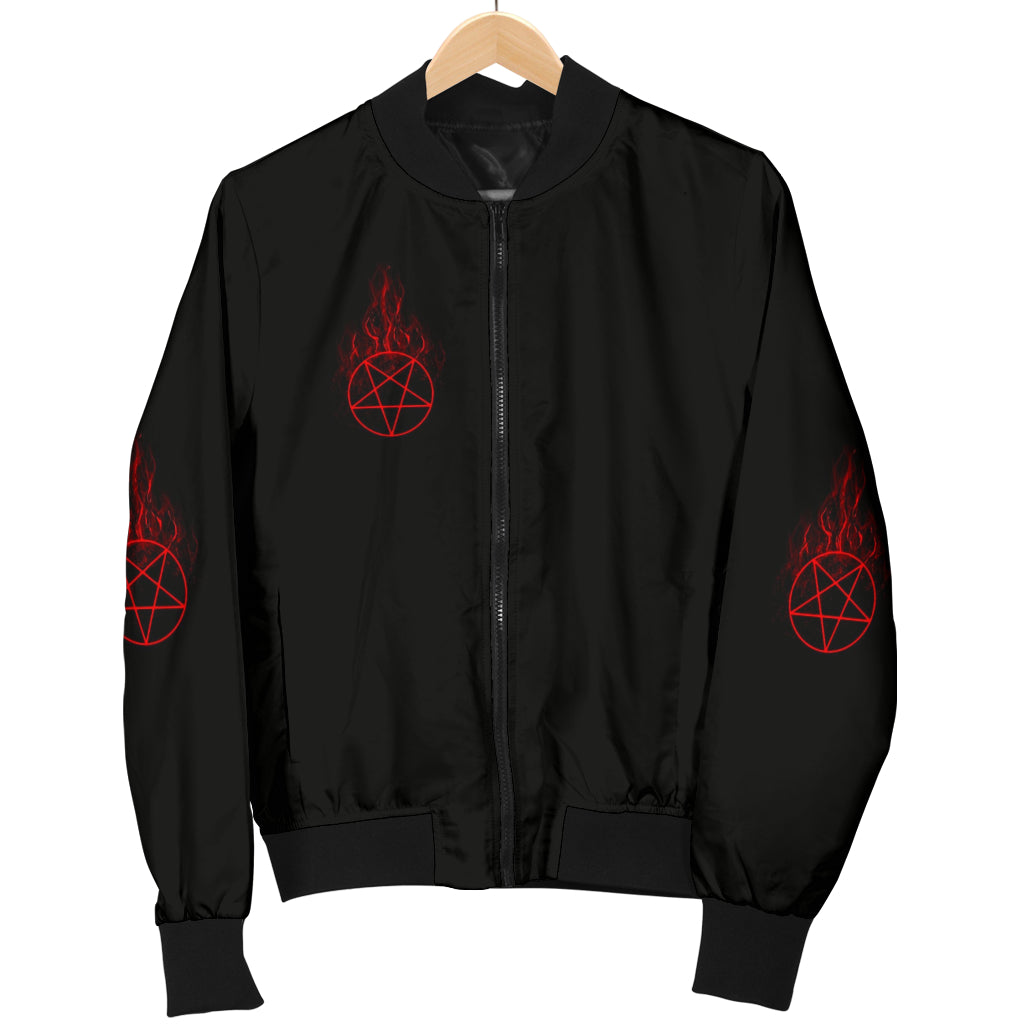 Skull Satanic Goat Satanic Pentagram Flame Jacket