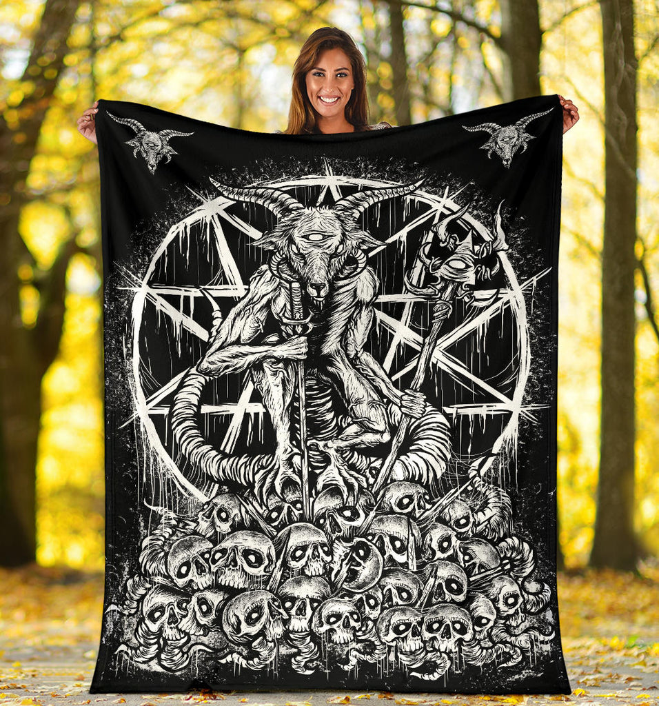 Skull Satanic Goat Blanket