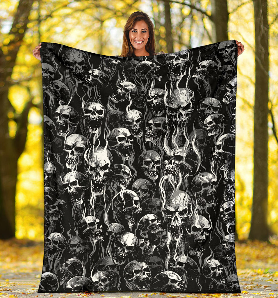 New Skull Smoke Style! Blanket New Black And White Texture