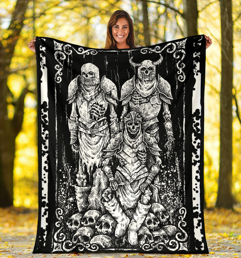 Skull Skeleton Mid Evil Viking Blanket