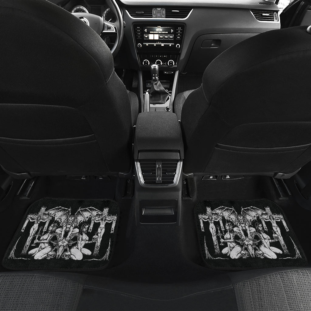 We Are Proud To Unleash The Only Real Ultimate Metalhead Front And Back Car Mats  In The World Black And White
