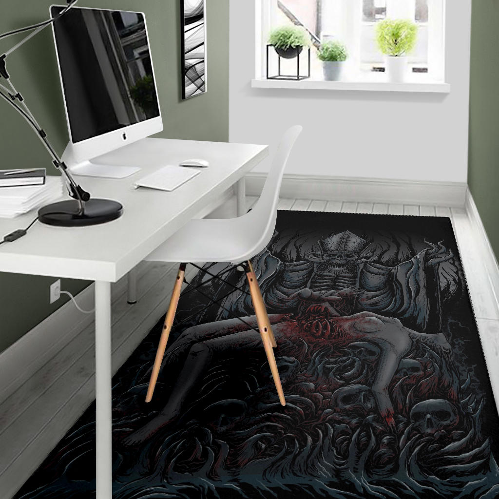 Skull Demon Priest Sacrifice New Large Print Version Area Rug