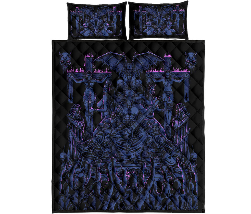 We Are Proud To Unleash The Only Real Ultimate Metalhead 3 Piece Quilt Set In The World Sexy Blue Pink