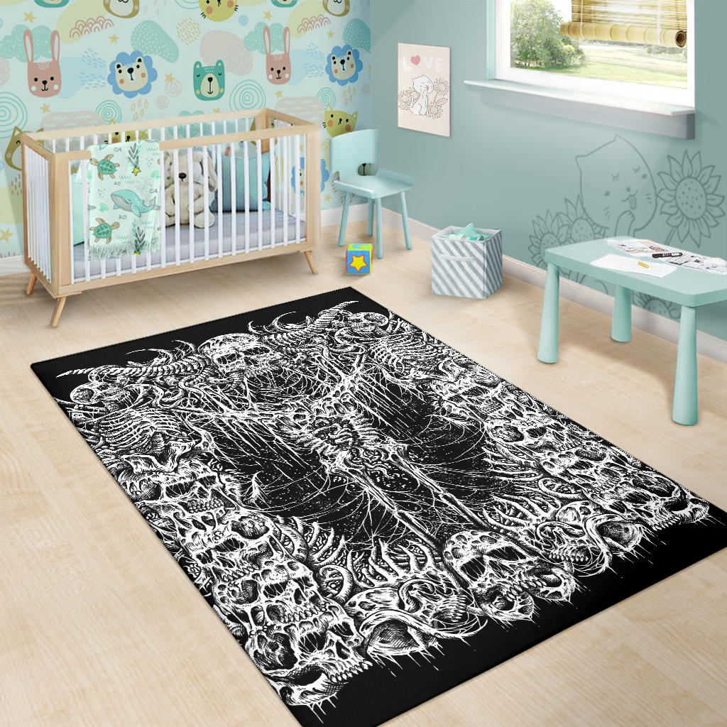 Skull Demon New Large Print  Headless Skeleton  Area Rug