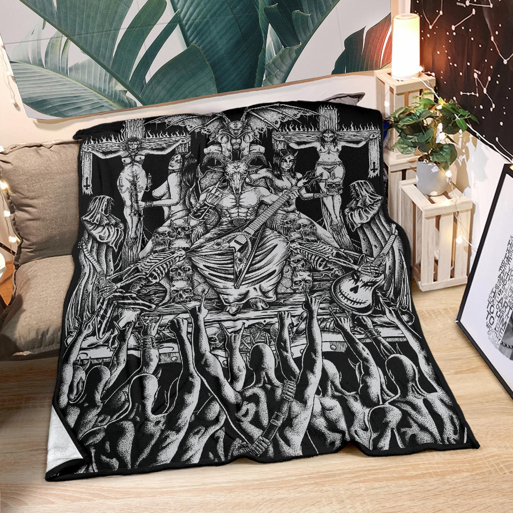 We Are Proud To Unleash The Only Real Ultimate Metalhead Blanket In The World Black And White