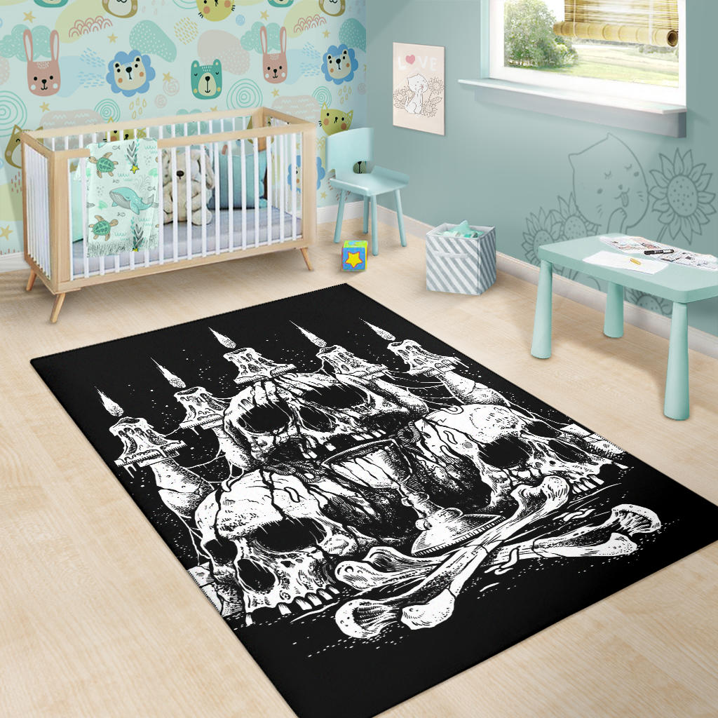 Satanic Skull Altar Area Rug – blended extreme