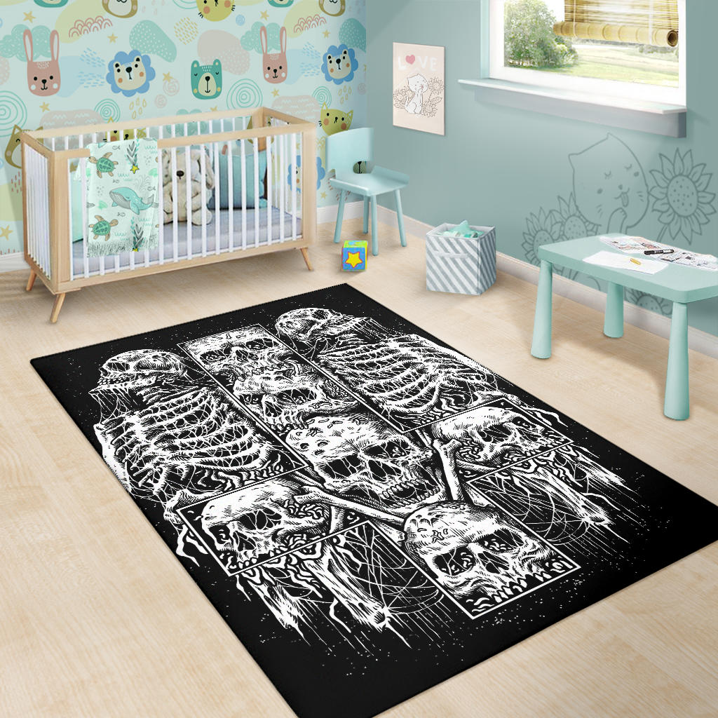 Skull Satanic Cross Large Print Version Area Rug