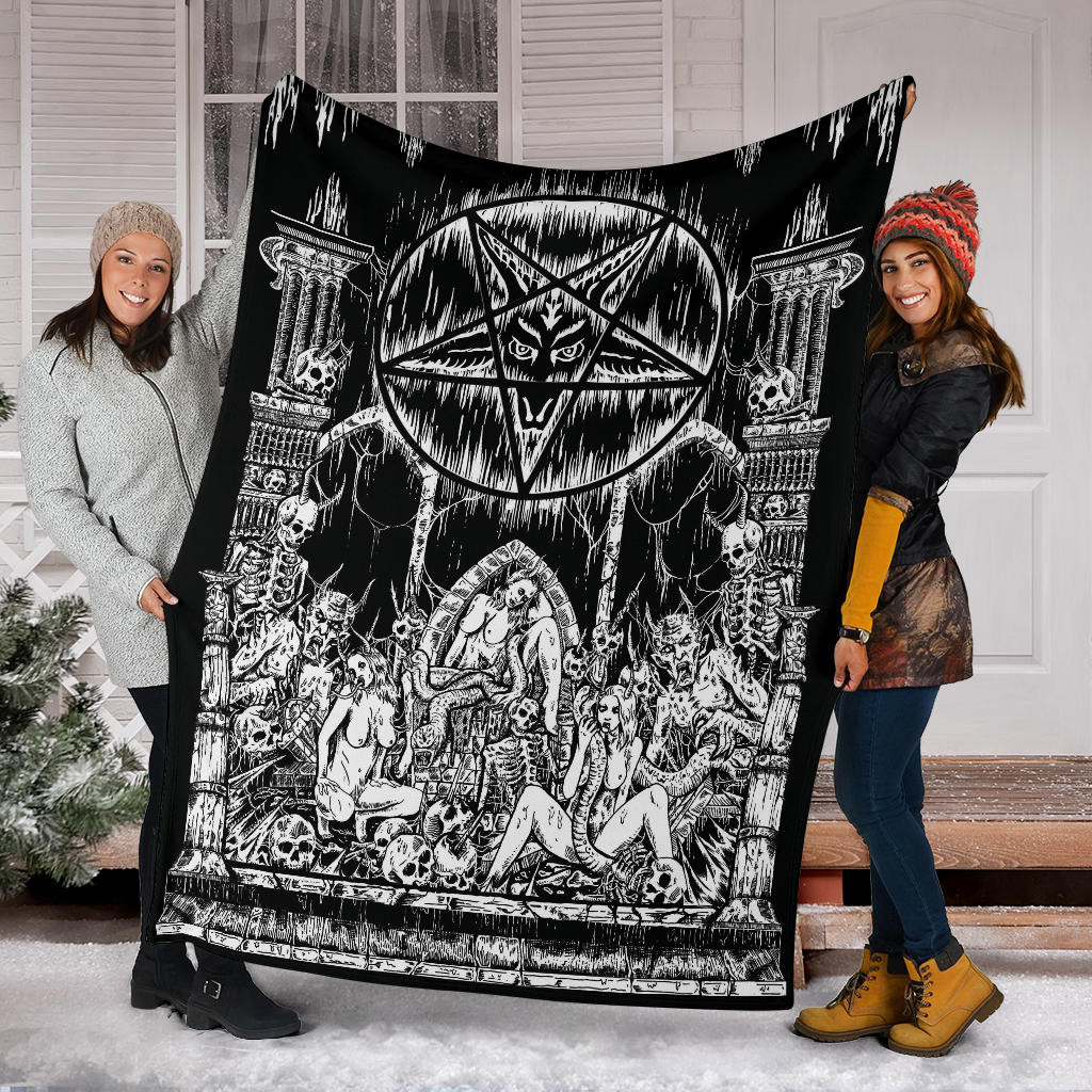 Skull Satanic Pentagram Demon Lust Shrine Blanket