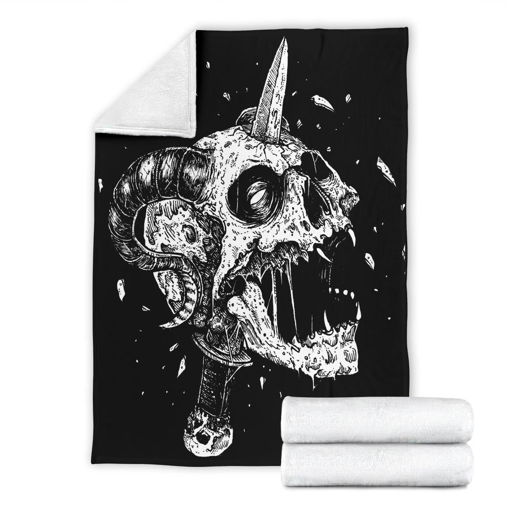 Skull Exploding Dagger Demon Blanket