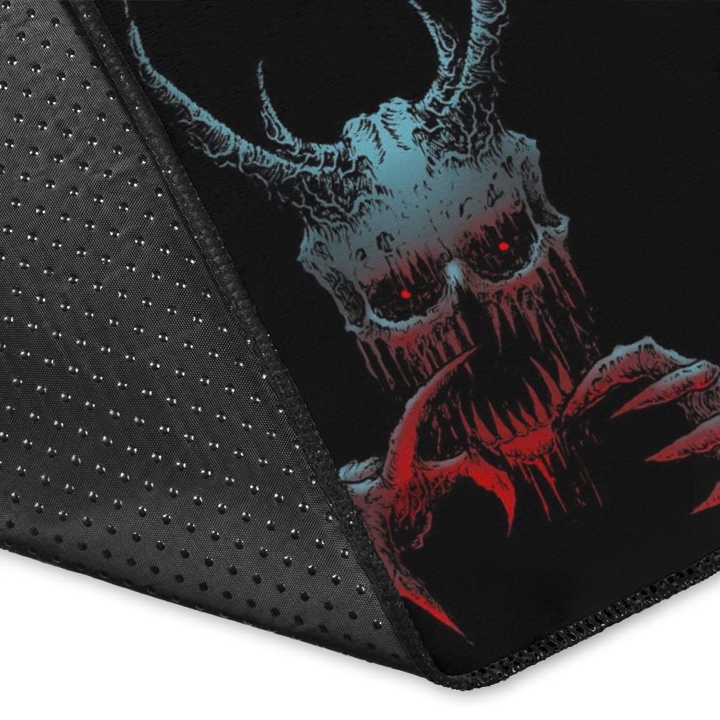 Skull Demon Wolf With Glowing Demon And Wolf Eyes Color Version Area Rug