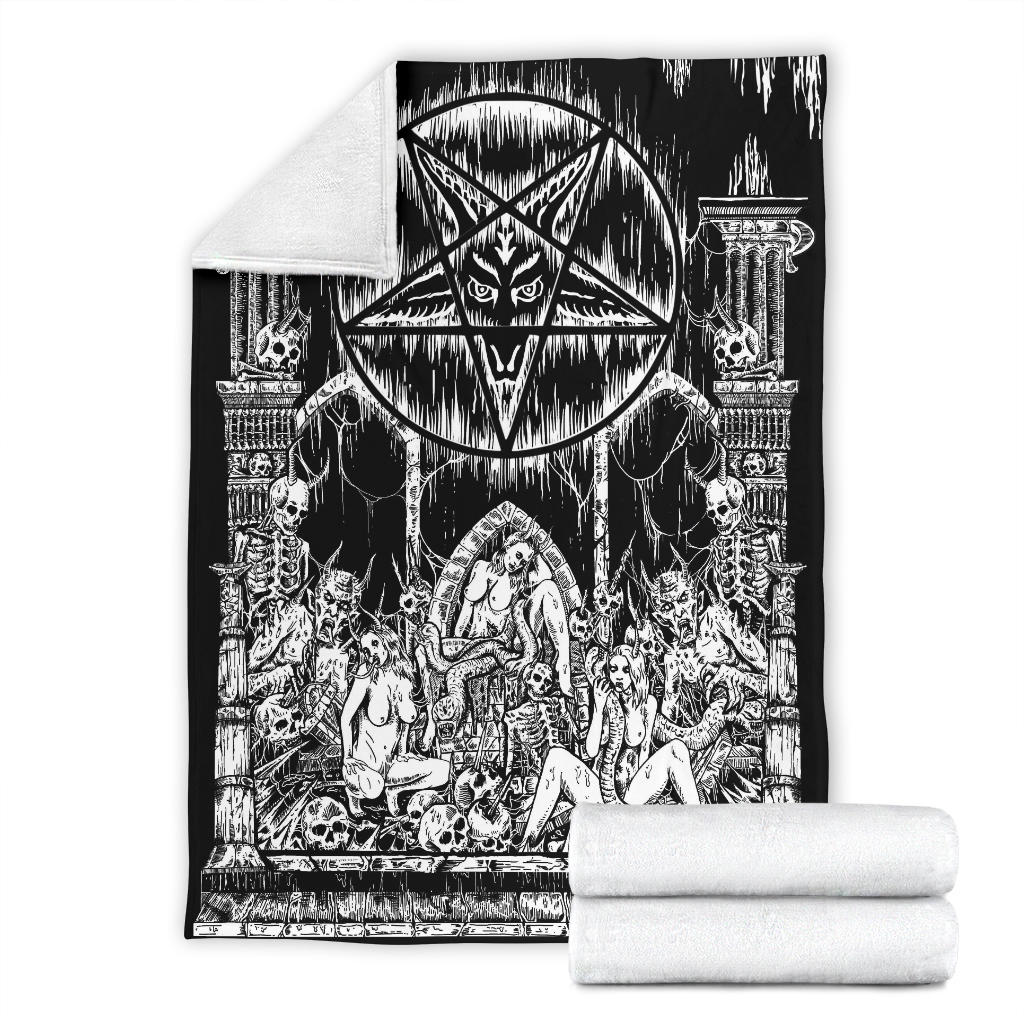 Skull Satanic Pentagram Demon Lust Shrine Blanket