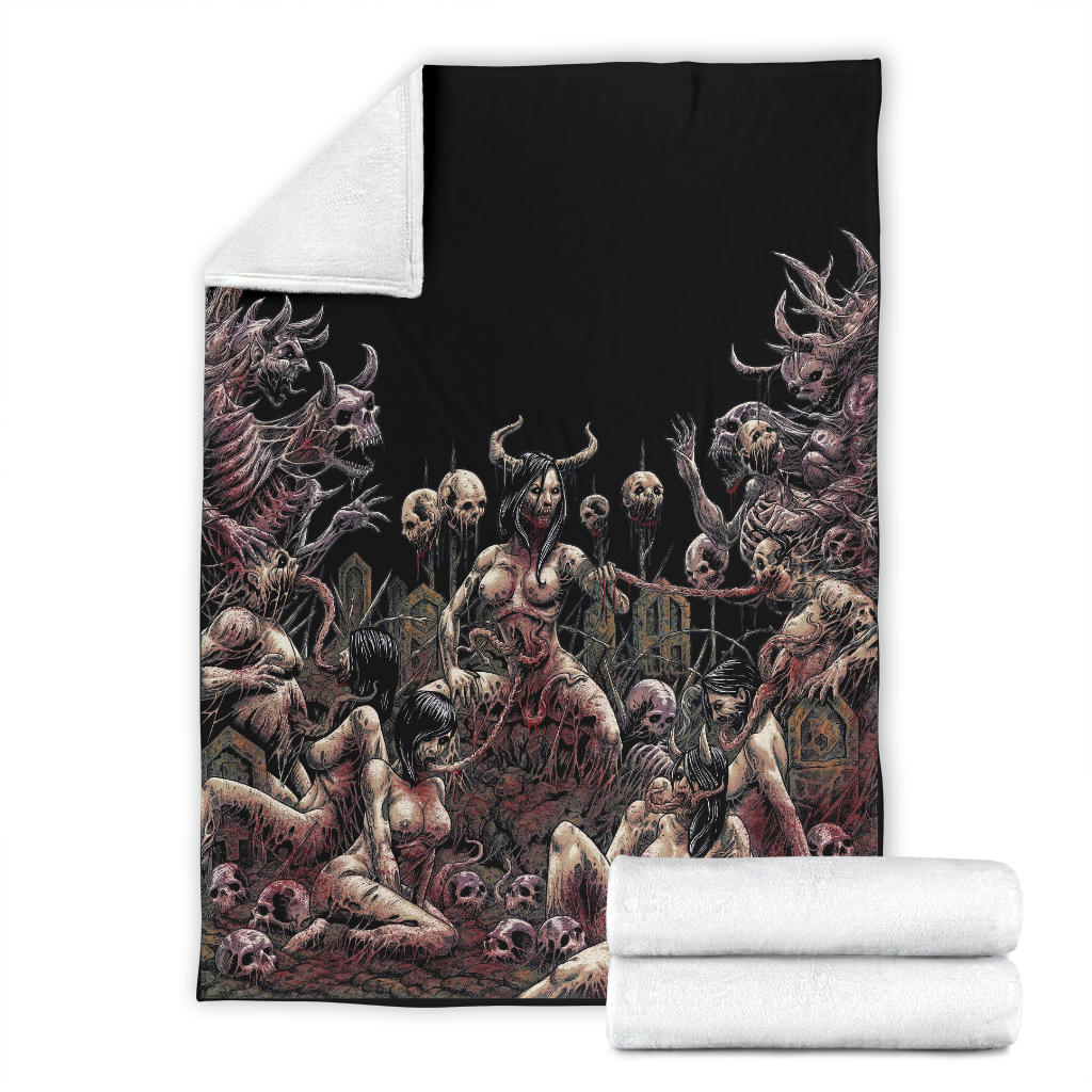 Skull Satanic Demon  Nymphomania And Loving It Blanket Color Version