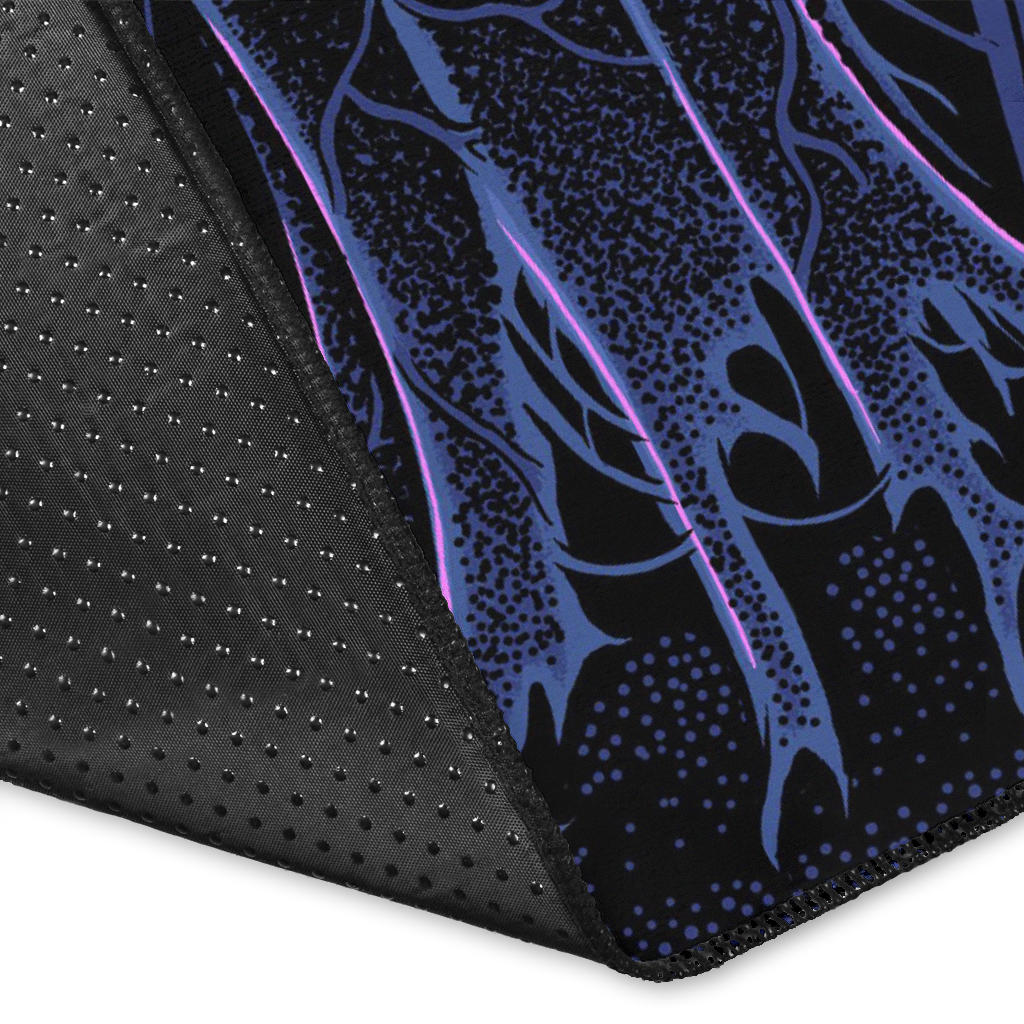 Skull Skeleton Chain Wicked Bat Shroud Area Rug Night Blue Pink ...