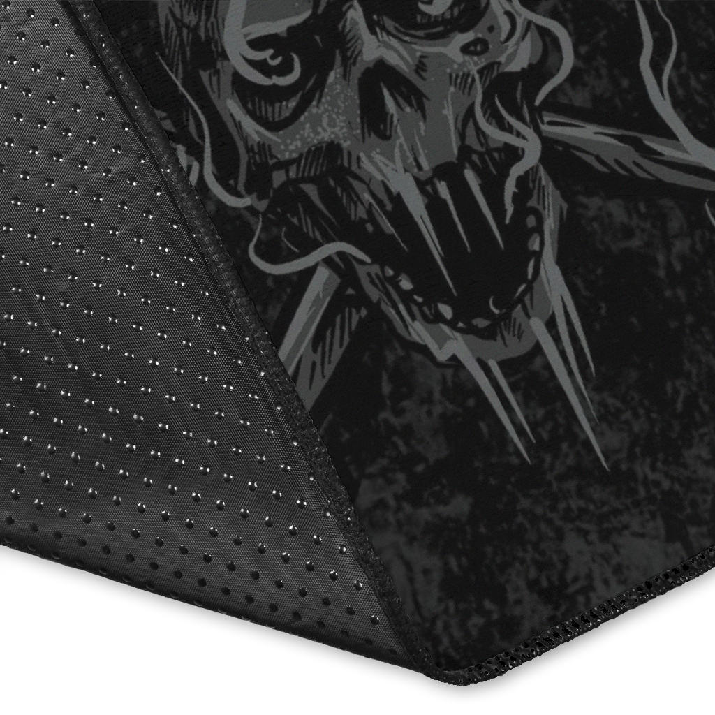 Skull Goth Evil Spider Fly Area Rug Dark Version