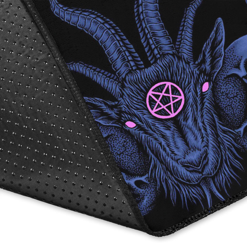 Skull Satanic Pentagram Demon Chained To Sin And Lovin It Part 2  Area Rug Sexy Blue Pink