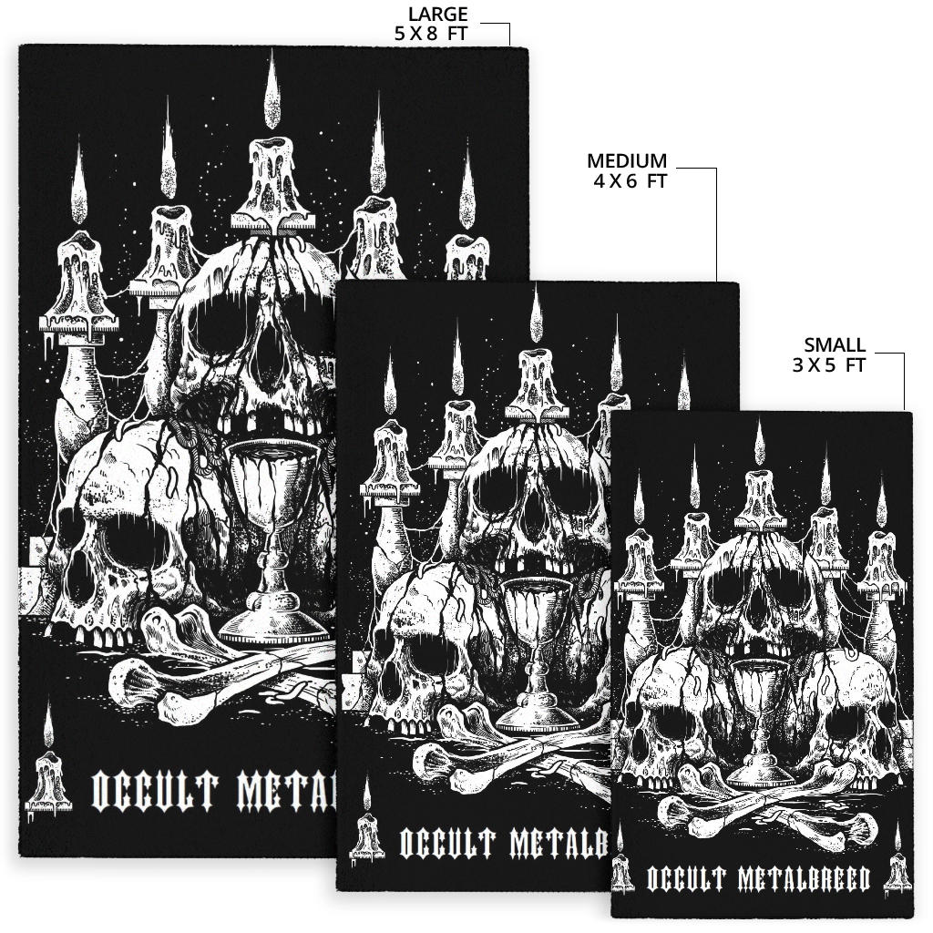 Satanic Skull Altar Occult Metalbreed Area Rug