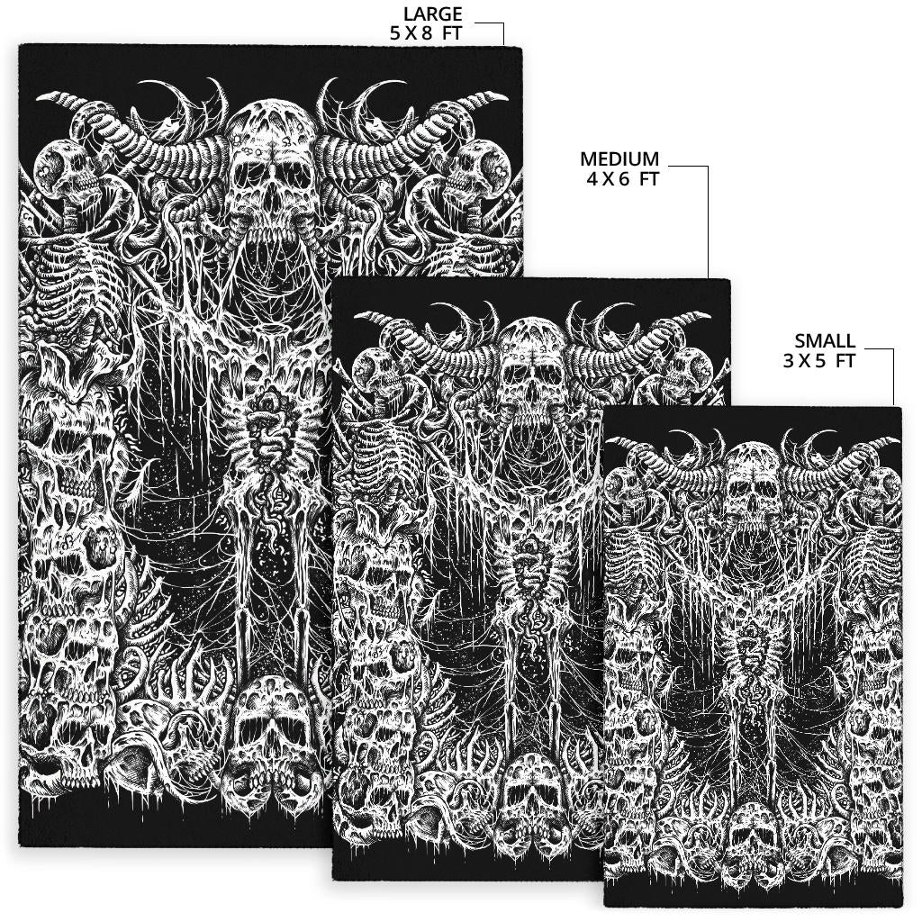 Skull Demon New Large Print  Headless Skeleton  Area Rug