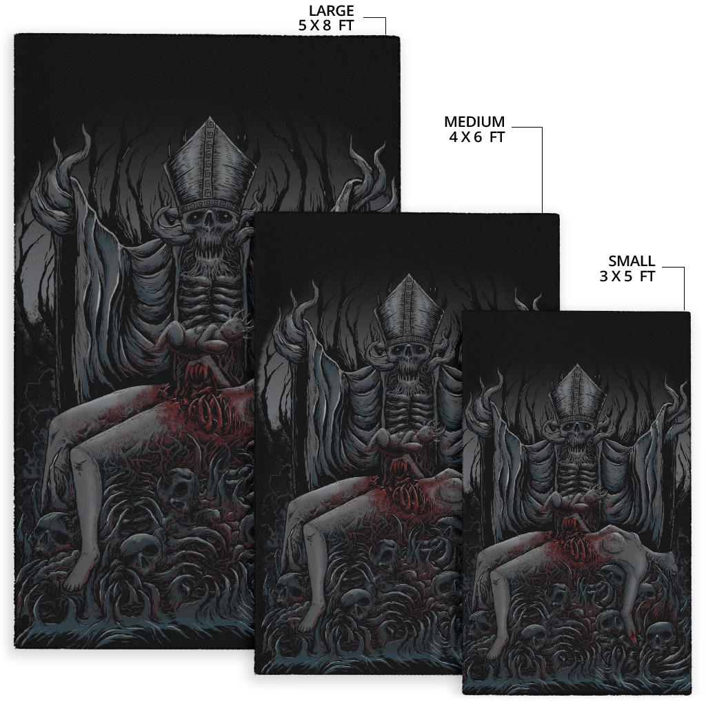 Skull Demon Priest Sacrifice New Large Print Version Area Rug