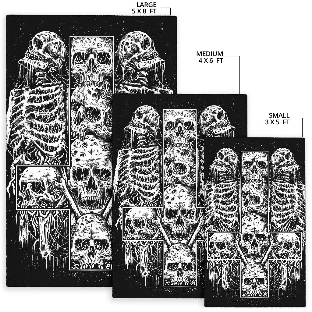 Skull Satanic Cross Large Print Version Area Rug