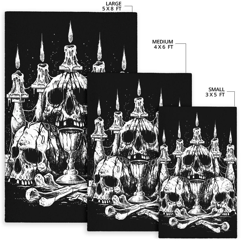 Satanic Skull Altar Area Rug – blended extreme