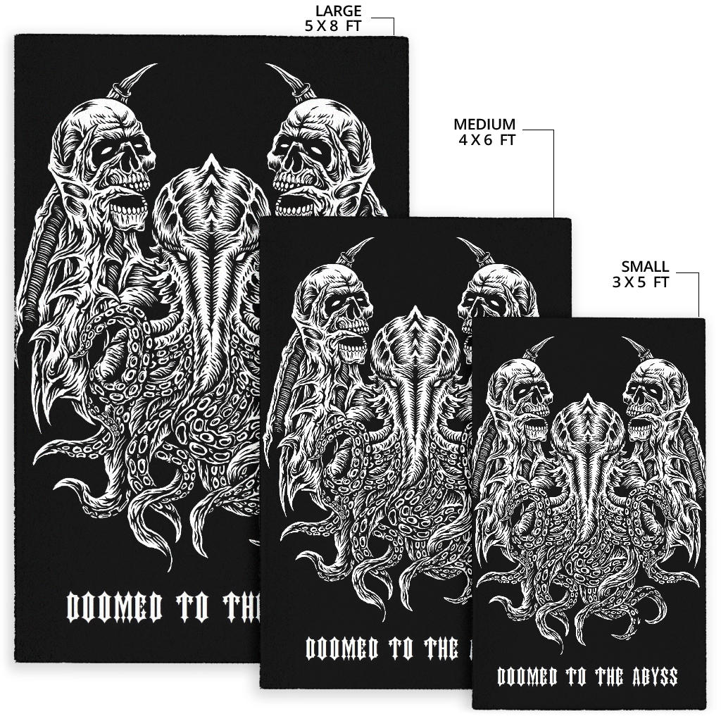 Skull Demonic Octopus Area Rug