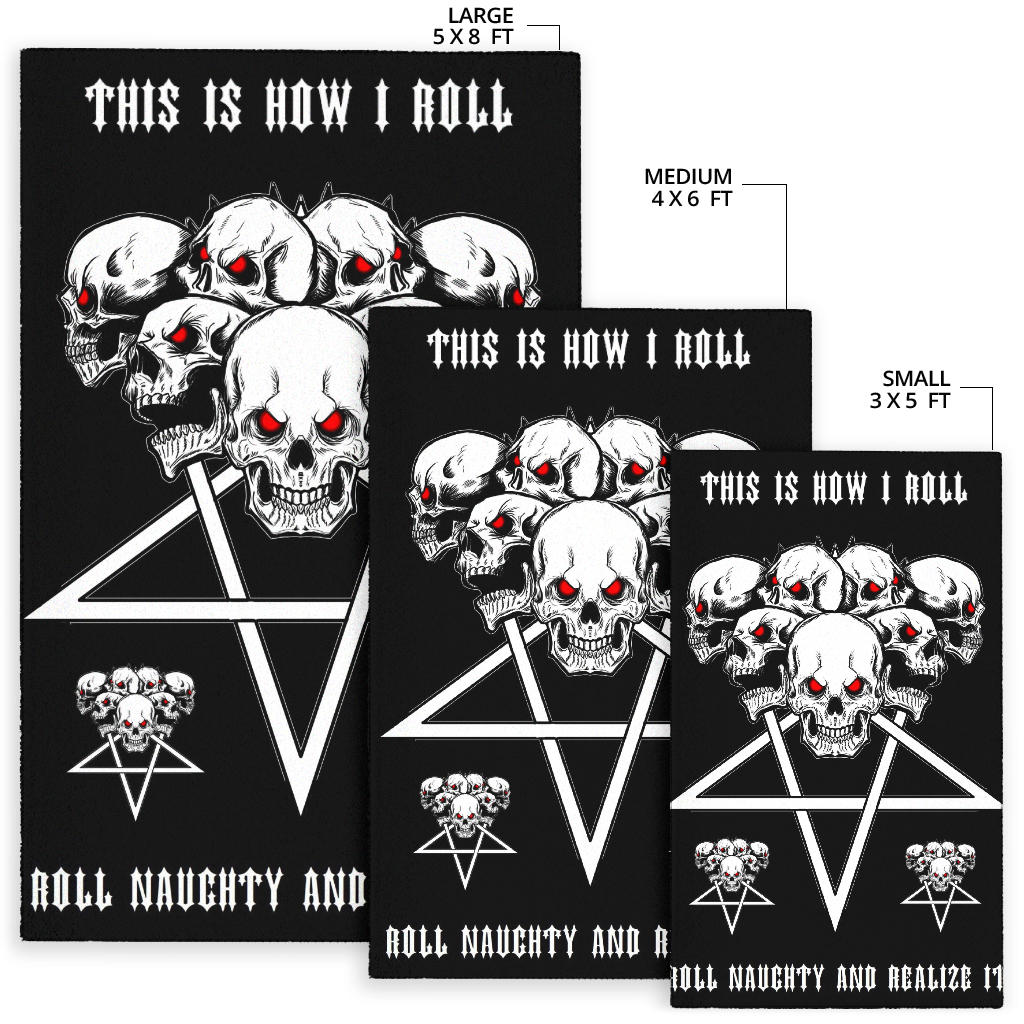 Satanic Skull Inverted Pentagram Area Rug