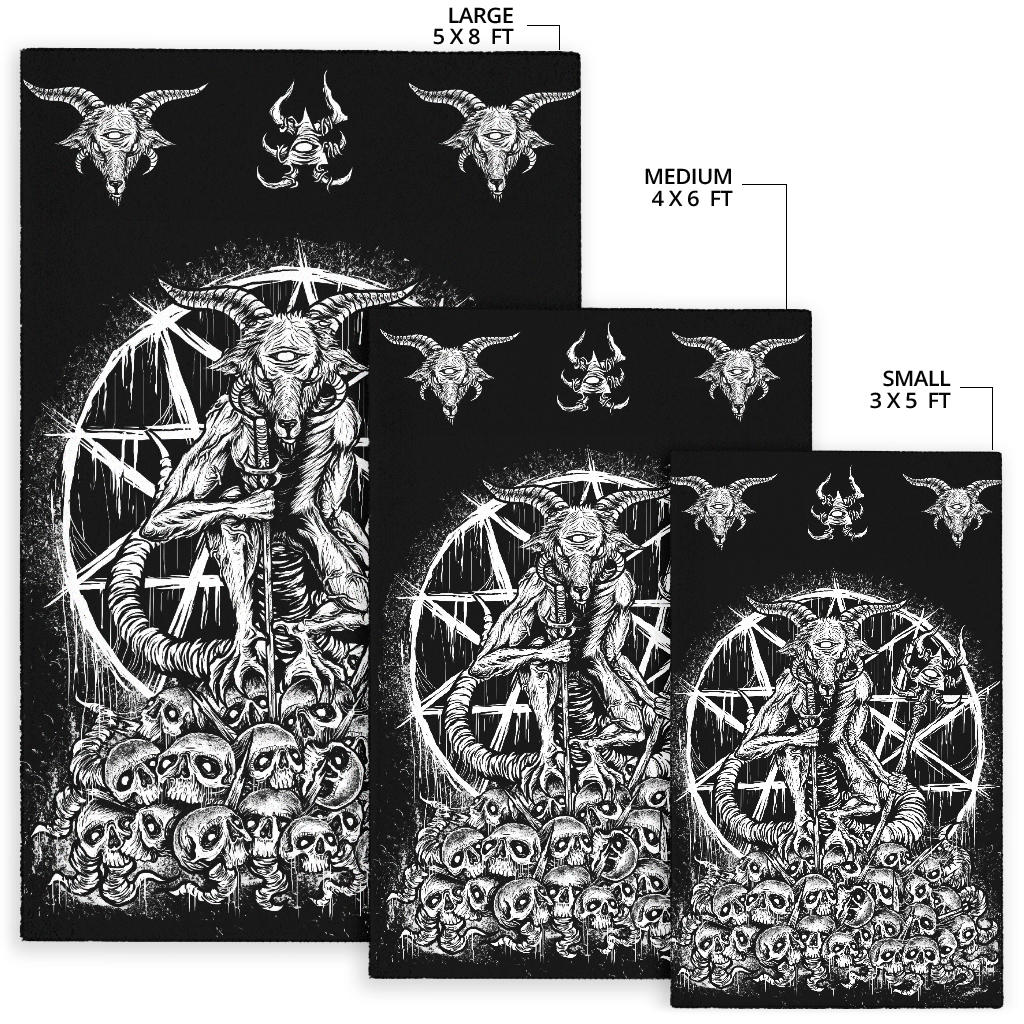 Satanic Skull Goat Area Rug