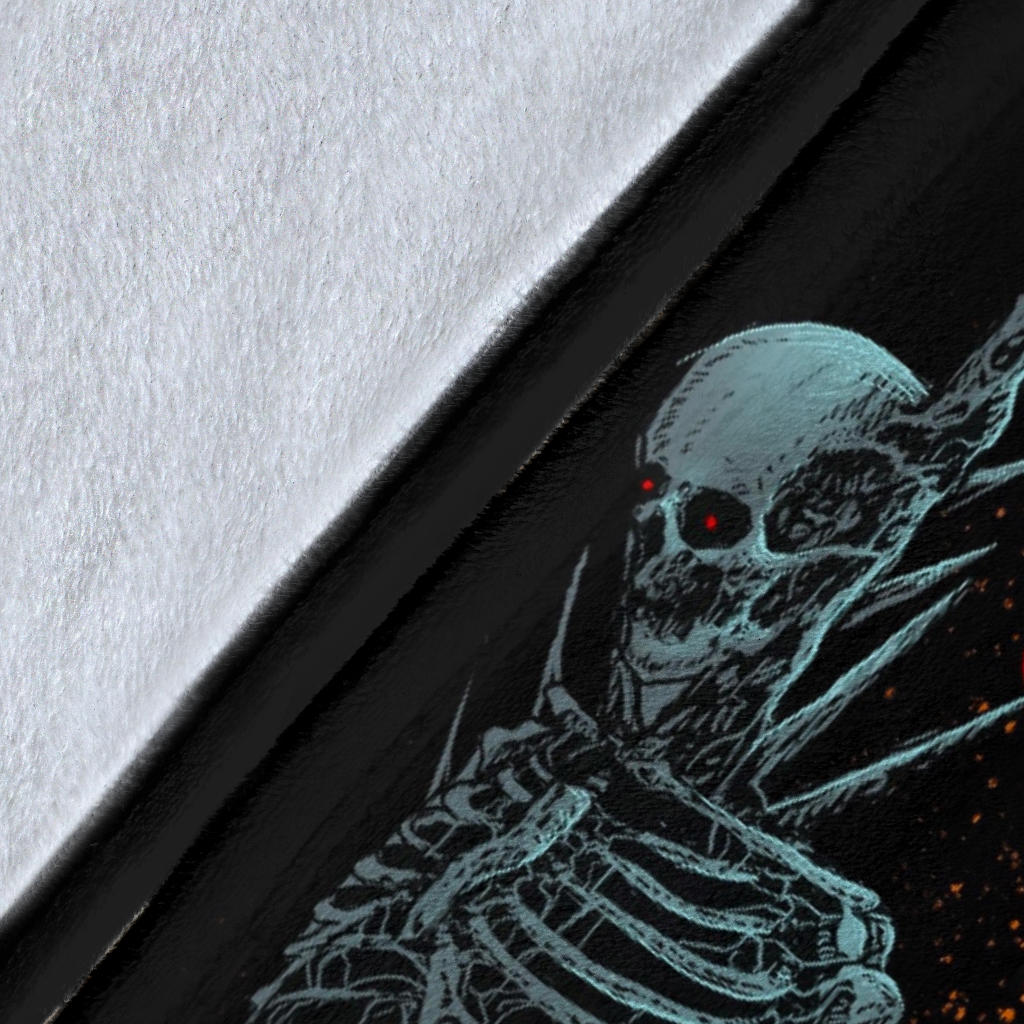 Skull Hooded Demon Impaled Coffin Shrine Blanket Color Version