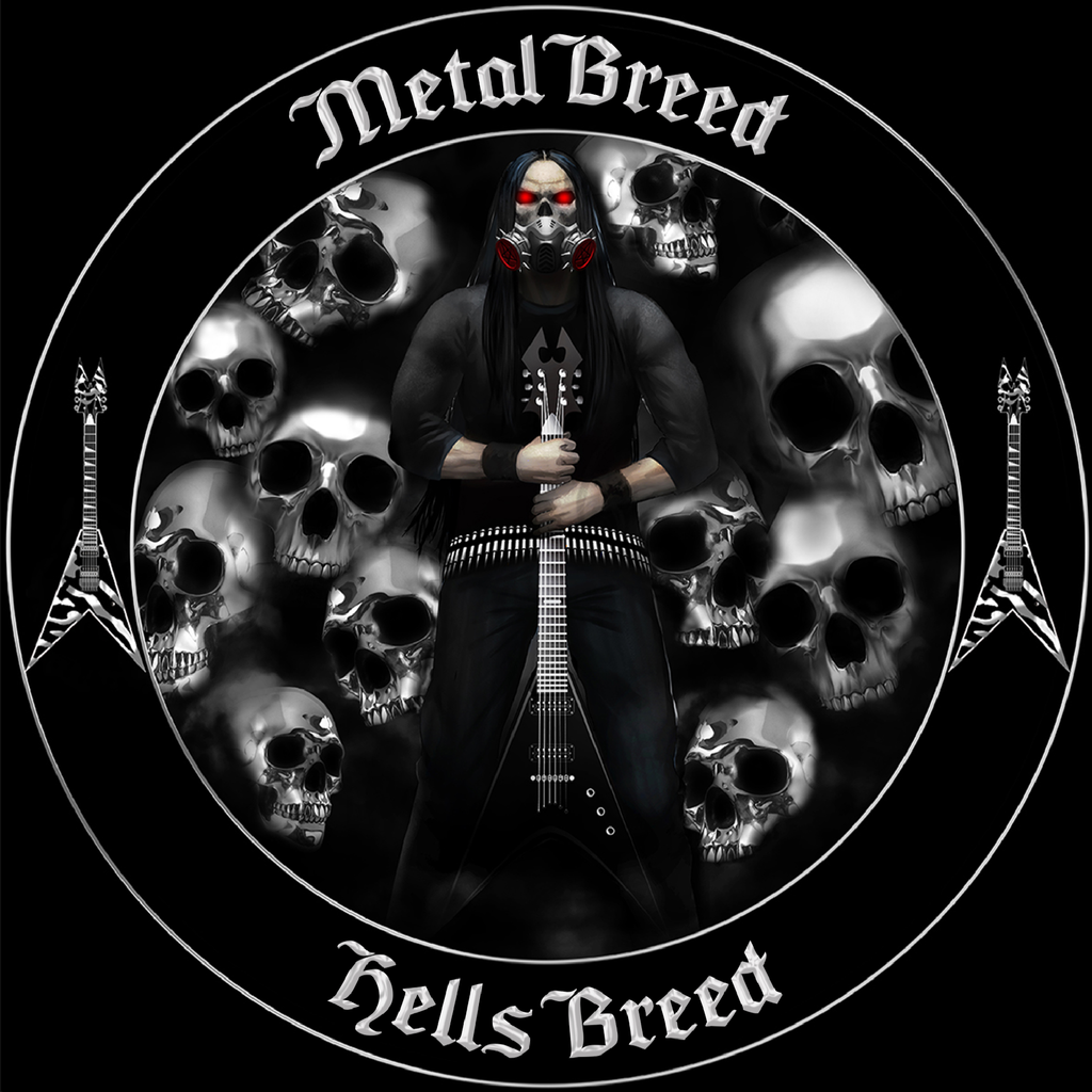 Hells Breed Black Guitar Chrome Skull Black Eye Dark Cloud Black Leather Black Link Black Metal Mesh