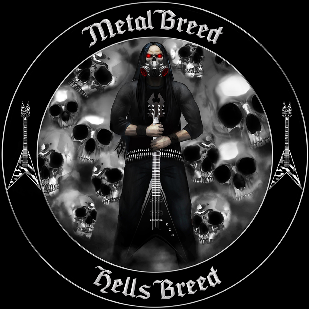 Hells Breed Black Guitar Chrome Black Eye Skull Light Cloud Black Leather Black Link Black Metal Mesh