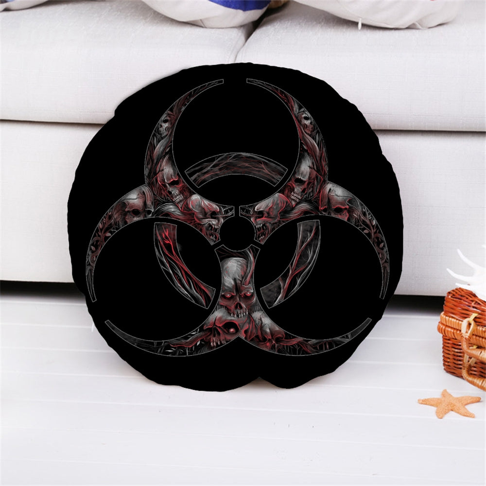 Biohazard Skull Pillow Case Red Version